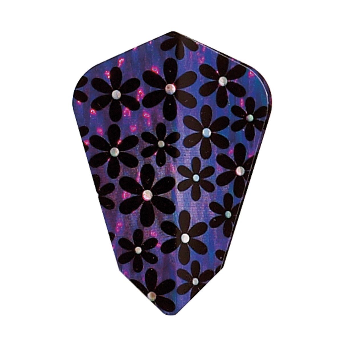 GLD 2D Glitter Purple with Black Flowers Fantail